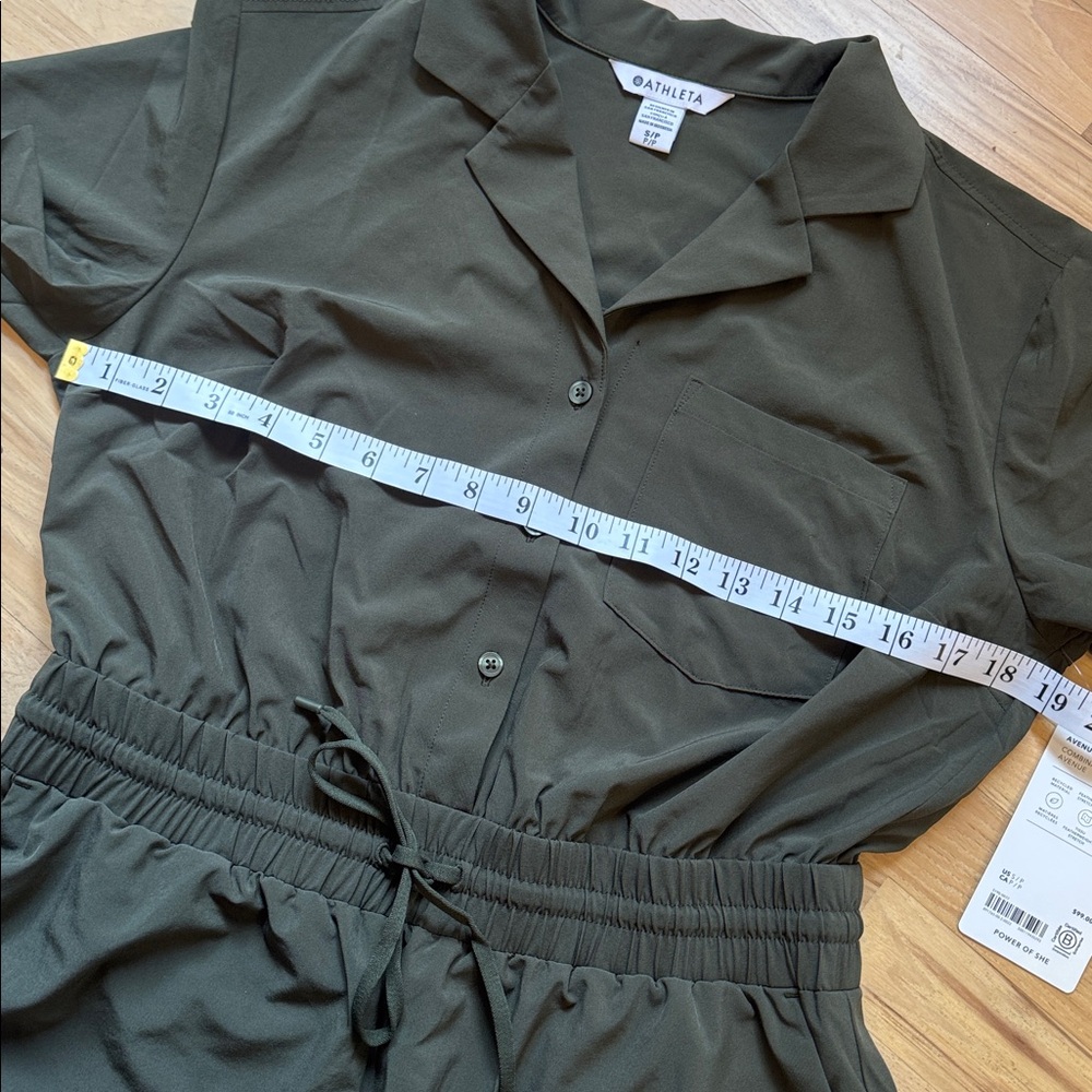 Athleta NWT Avenue Romper Olive Green UPF Button-Up Romper S - Picture 4 of 7